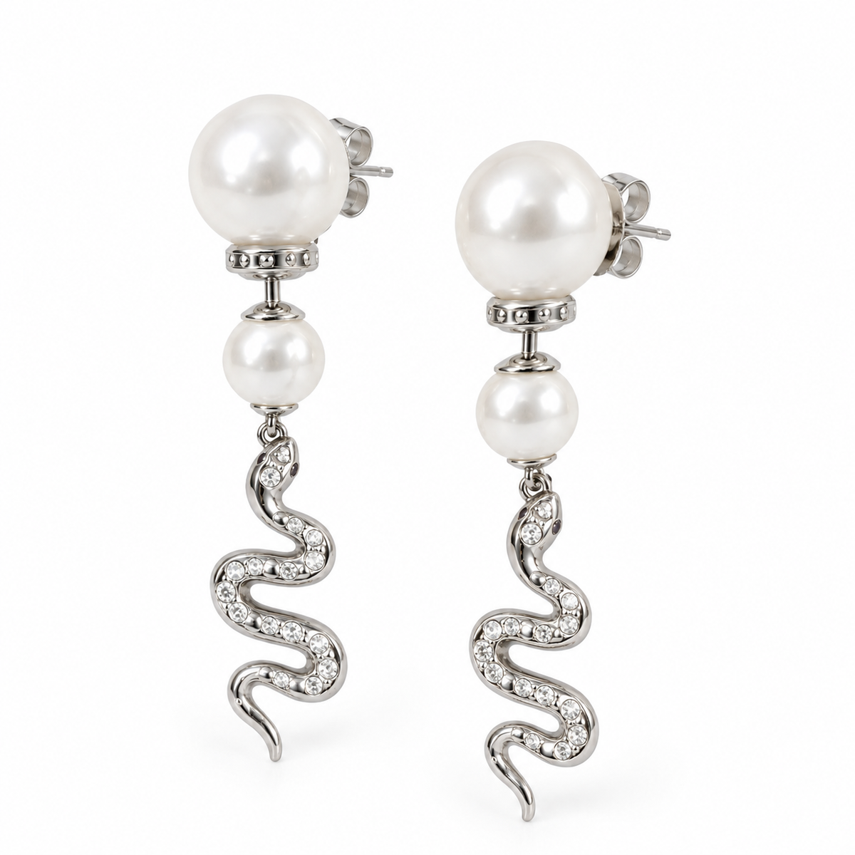 Dior Pearl Serpent Drop Earrings