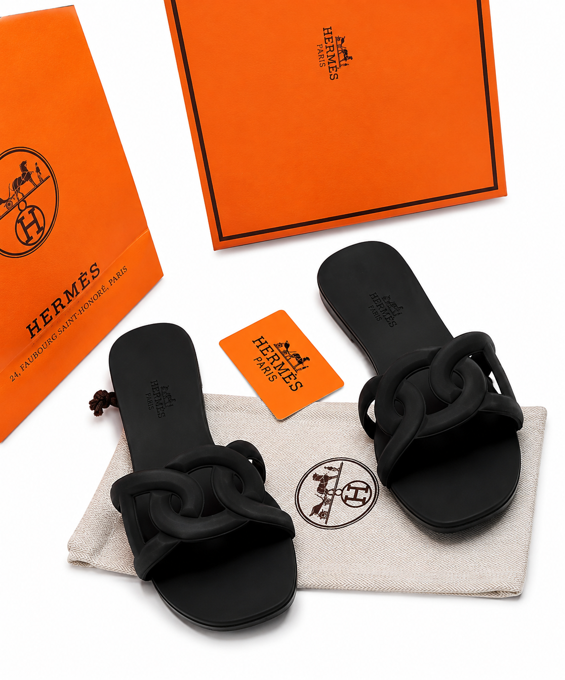 Hermès Chypre Chain Slide Sandals