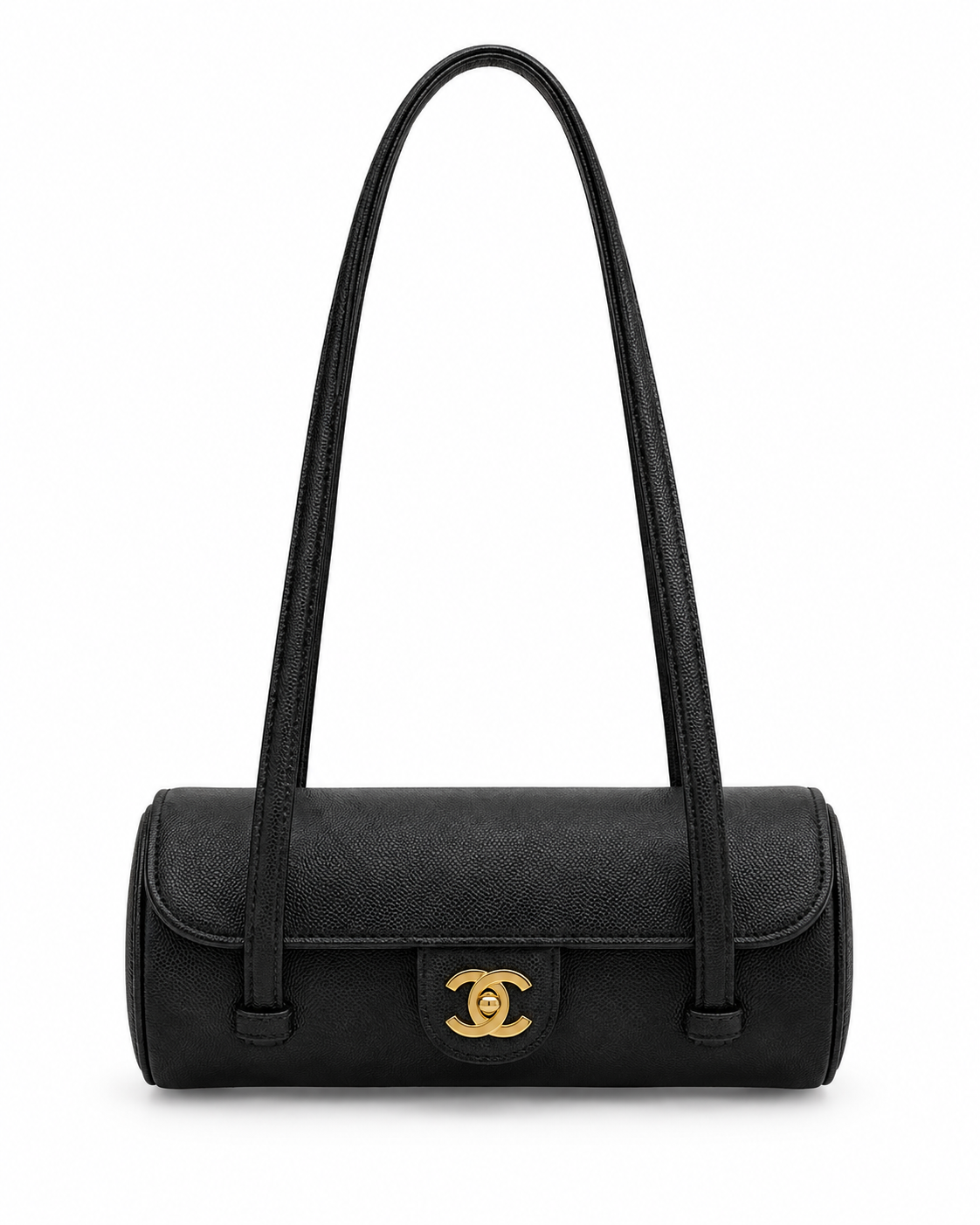 CHANEL Shiny Caviar Preppy Coco Small Bowling Bag