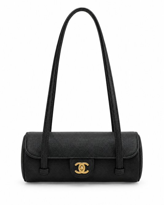 CHANEL Shiny Caviar Preppy Coco Small Bowling Bag