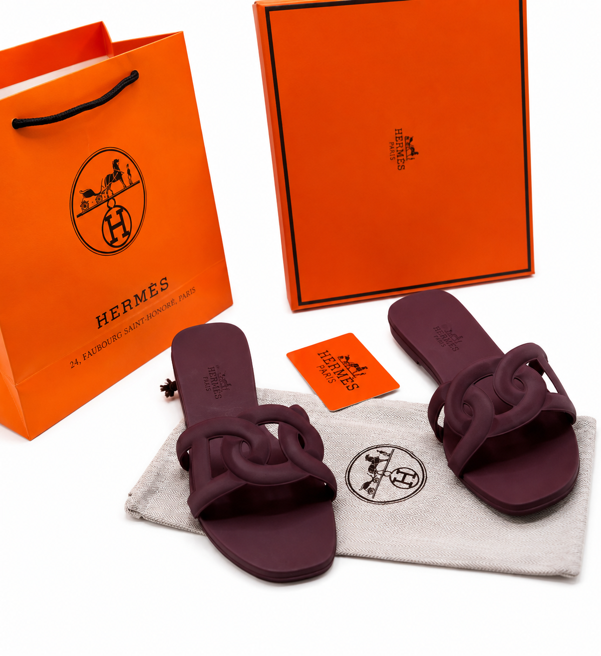 Hermès Chypre Chain Slide Sandals