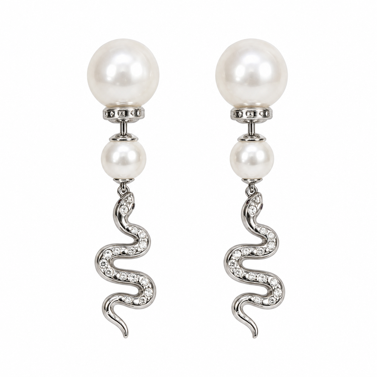 Dior Pearl Serpent Drop Earrings