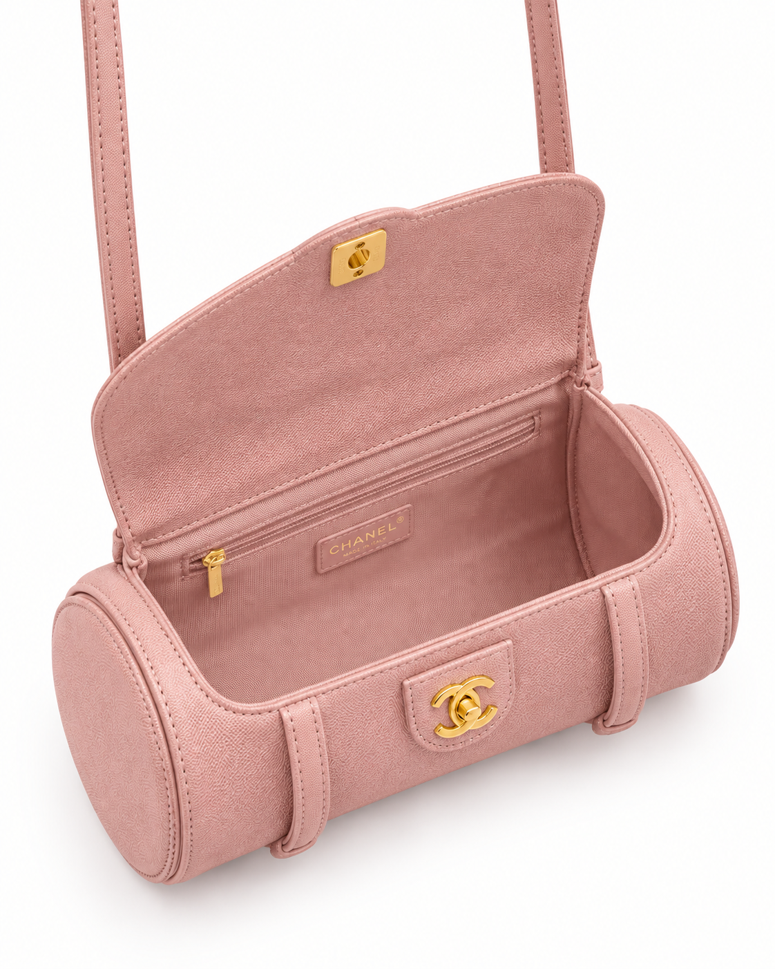 CHANEL Shiny Caviar Preppy Coco Small Bowling Bag